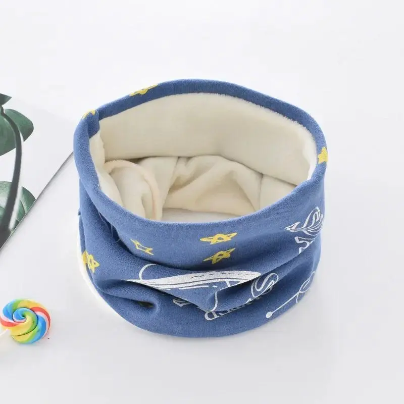 Kids Winter Scarf Thickened Neckerchief For Boys Girls Neck Warmer Cute Baby Cartoon Scarf Soft Neck Collar Children's Scarves