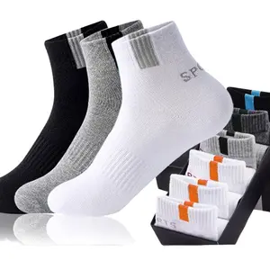 PAKET 3, 6, 12 PASANG KAOS KAKI OLAHRAGA PENDEK TEBAL / KAOS KAKI SPORT PRIA WANITA DEWASA TERBARU BERKWALITAS BAGUS TERMURAH Abu