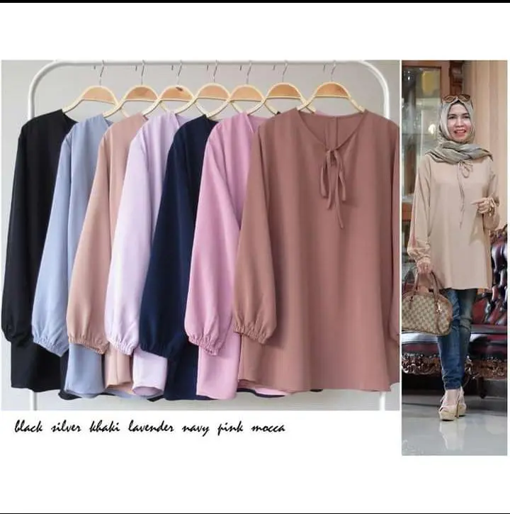 ATASAN WANITA TERBARU 2023 LIA BLUS POLOS BAHAN MOSCREF 4 UKURAN//FYP//VIRAL//KEKINIAN 0