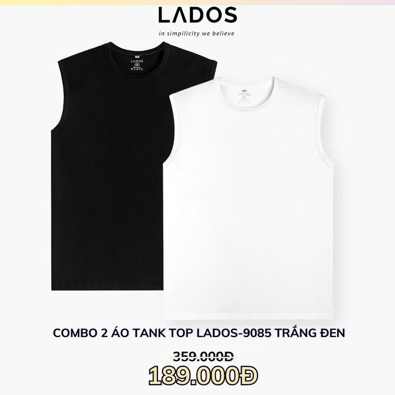 Combo 2 áo tanktop trắng, đen thời trang nam tính LADOS-9085  cotton co giãn, thấm hút, trẻ trung, dễ phối đồ