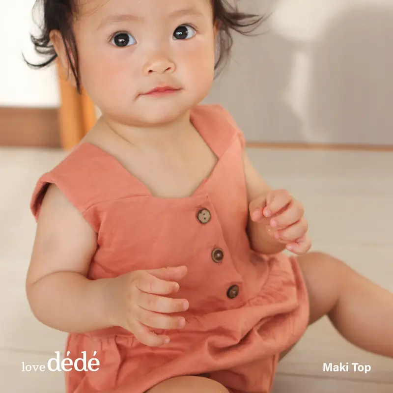 lovedede - Maki Top - Atasan Basic Bayi & Anak Perempuan Ruffle Kancing Depan 6