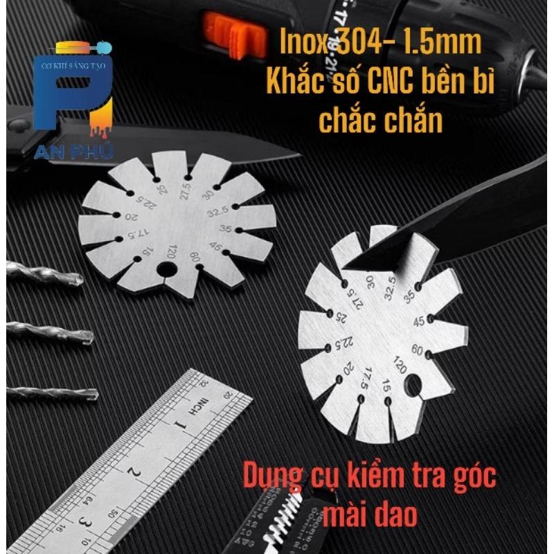 [ Free ship] Dụng cụ kiểm tra góc mài dao- Dưỡng đo góc An Phú vn thước đo góc 3