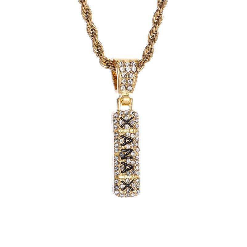 Product Introduction of Personalized and exaggerated trend set with full diamonds necklace punk men's hip hop necklace 9