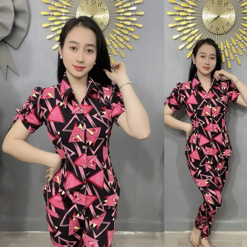 - Đồ Bộ Sơmi tay ngắn - đồ bộ thiết kế thun aty tơ !
