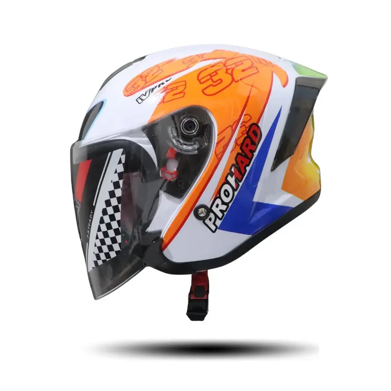 JS ARMOR MOTIF Helm dewasa halface js armor cowok/cewek Helmet Kaca Motorcycle Visor 3