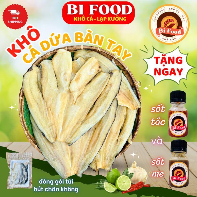 Khô cá Dứa xẻ bàn tay 3 nắng - TẶNG SỐT ME - BI FOOD khô cá dứa 3 nắng loại 1 - ướp vị vừa ăn không mặn - FREESHIP