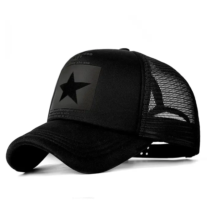 VOGUE pentagram black mesh cap summer trucker hat for men