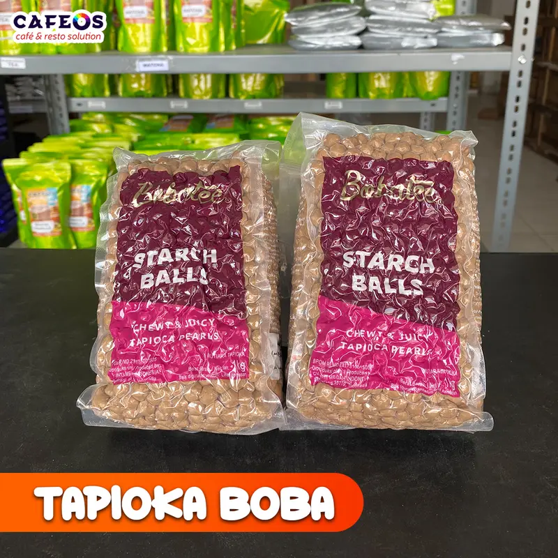 [Cafeos.id] Tapioka Pearl Boba/Bubble tea/ Original Boba tea Kemasan 1 Kg Minuman Drink 0
