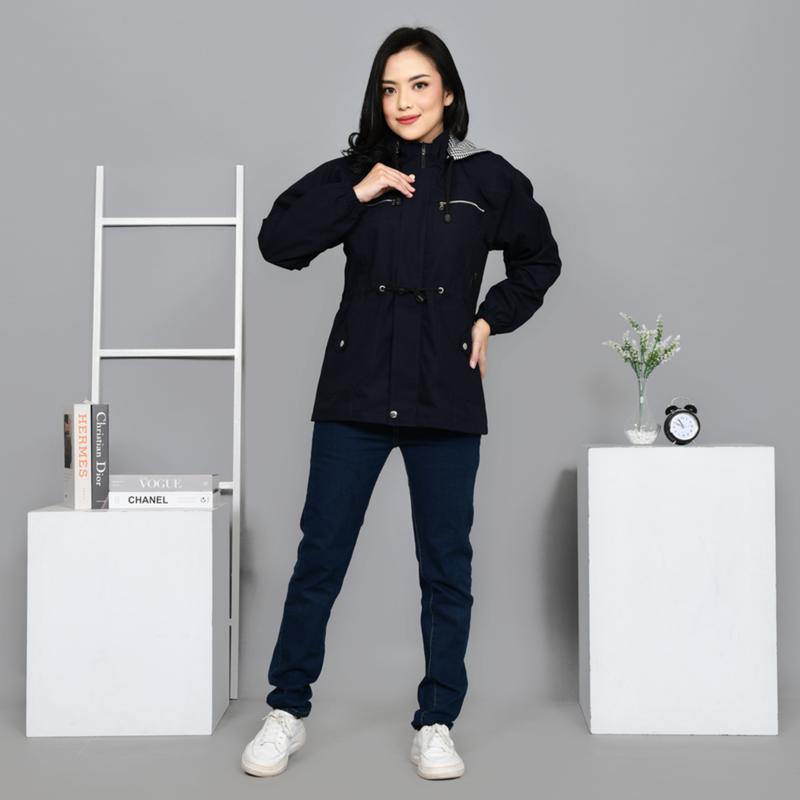 Jaket Wanita Parka Jumbo Hitam Bolak Balik Premium Tebal Kekinian 4