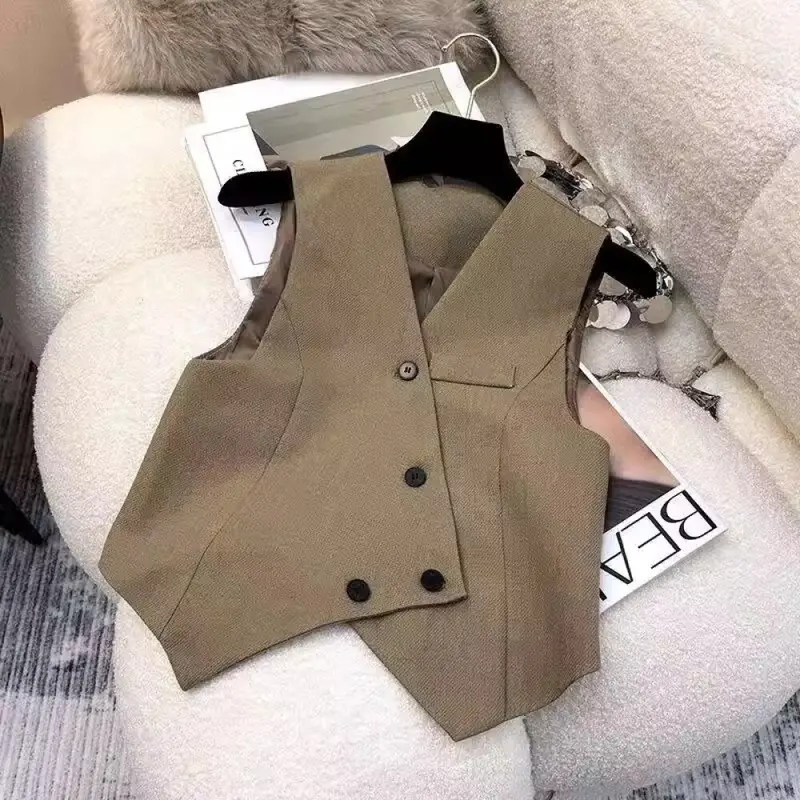 FADFAD Setelan Rompi Tanpa Lengan Celana Wide Leg Dua Potong 3