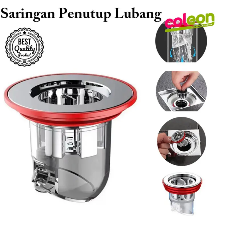 TSM Penutup Saluran Air Kamar Mandi Anti Bau & Serangga – Stainless Steel Tahan Lama Wastafel 0