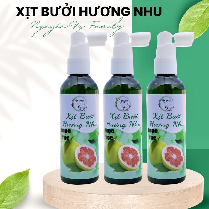 Bộ 3 Chai Xịt Bưởi Hương Nhu Nguyễn VY Family Loại Chai 100Ml Xịt Tinh Dầu Bưởi [ Tặng Kèm Bịch Dầu Gội ] Nam Nữ Dưỡng Tóc