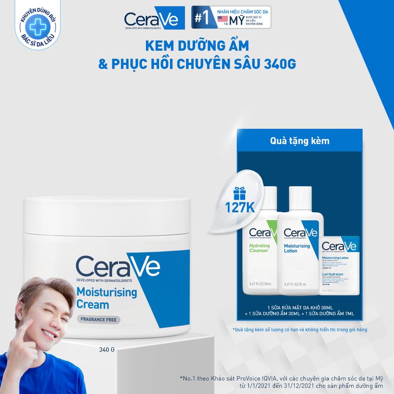[DEAL HOT VIDEO] Kem dưỡng ẩm dành cho da khô Cerave Moisturizing Cream 340g. Kem dưỡng giúp phục hồi chuyên sâu, giữ da ẩm mịn suốt 48 giờ. DÙNG ĐƯỢC CHO DA MẶT VÀ CƠ THỂ_Chăm sóc da_Kem & Sữa dưỡng thể_Skincare cho Nam và Nữ