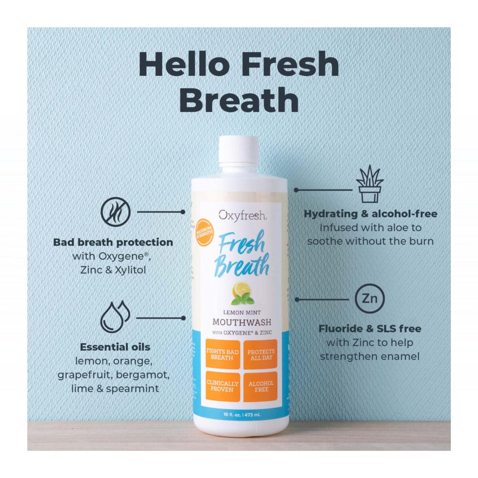 Oxyfresh Mouthwash Obat Kumur Penghilang Bau Mulut Non Alkohol & Staining 89 / 473mL - Original USA