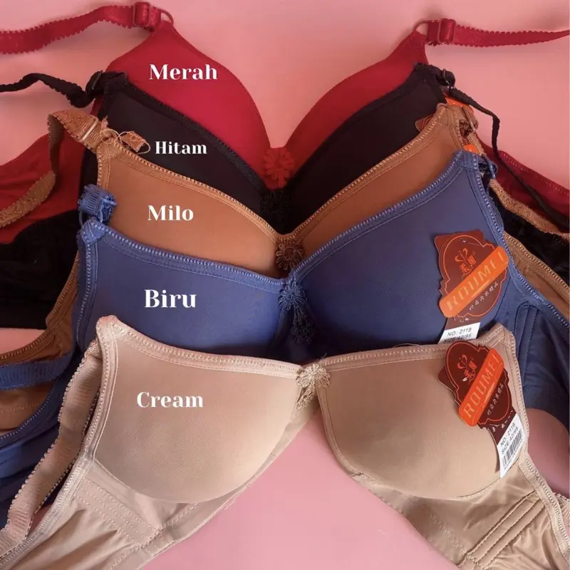 ( PAKET ISI 6 ) BRA ROUMEI MISSLILY TOYAZI KAXILIMAN SIZE 36-42 TANPA KAWAT KAIT 3 polos bh busa lembut tipis wanita 6 pcs 4