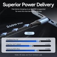 Gambar Vention Kabel USB 2.0 Type C to C 5A PD 3.1 240W Fast Charging 480Mbps Data Cable 1M 2M - TRE - BLACK, 1M dari Vention Flagship Kota Administrasi Jakarta Utara 4 Tokopedia