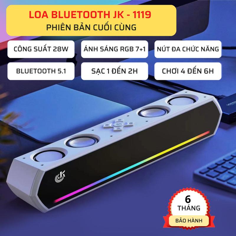 Loa Bluetooth JK-1119 Công Suất 28W - Phiên Bản Cuối Cùng - Led RGB 7+1, Âm Bass Mạnh, Để Bàn, Nghe Nhạc, Chơi Game. Củ Loa