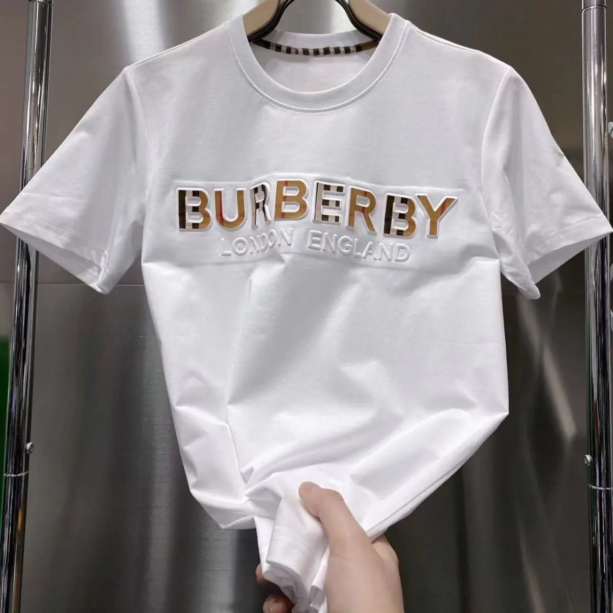 2025 Summer New Fashion Just Printed 3D Embossed Craftsmanship Fashion Versatile Short Casual Round Neck Short Sleeve T-Shirt Men's Short Sleeve