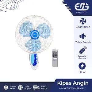 MIYAKO Kipas Angin Dinding Remote Wall Fan KAW-1689 RC