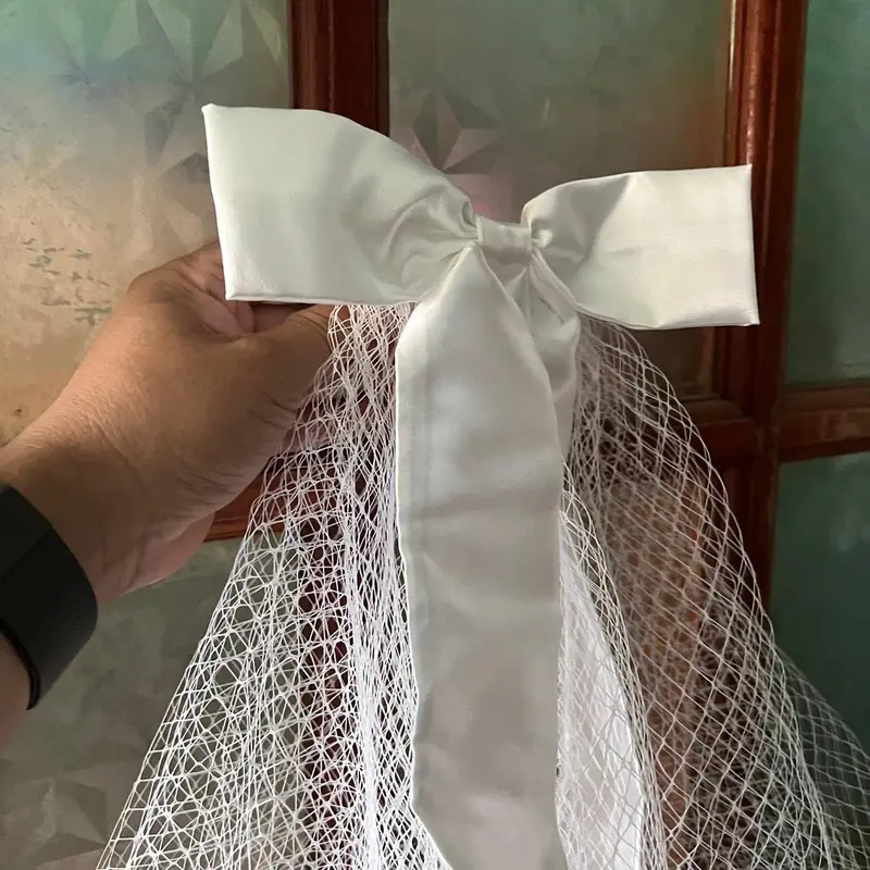 Voan lưới đính nơ ngắn 45 cm dành cho cô dâu 2023 Giangpkc  {{store}} 1