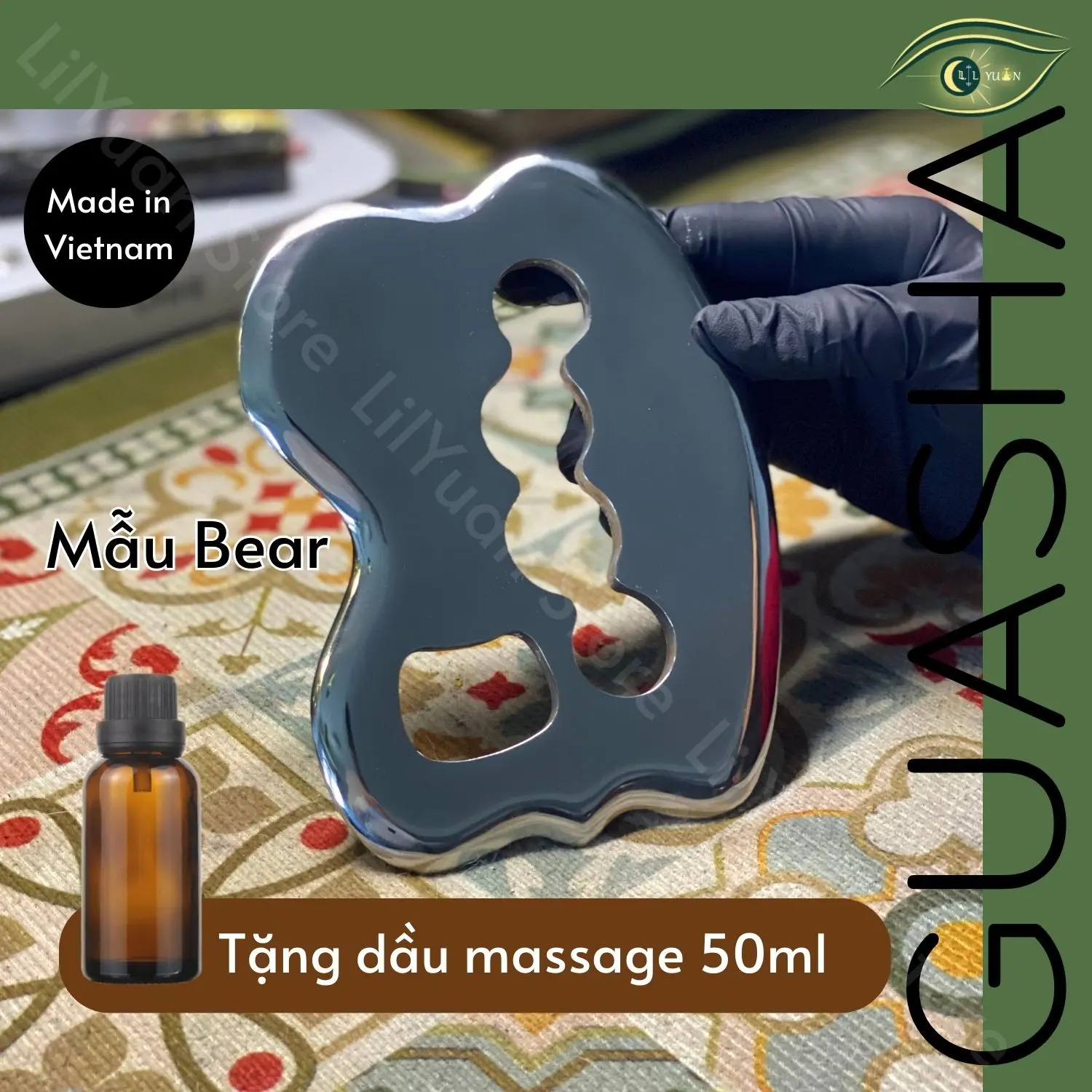 [Tặng Dầu Massage] Miếng Cạo Gió Guasha Cạo Cơ Thép Không Gỉ Giải Mạc Cơ Hồi Phục Cơ Bắp Giảm Căng Cơ LilYuan'Store