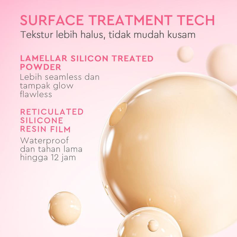 【Hot】Glad2Glow Perfect cover cushion dengan kandungan skincare mencegah kekusaman dan kulit kering sepanjang hari G2G Concealer Foundation Wajah Extract Mencerahkan Lasting Compact 4