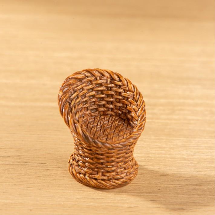 Mô hình bàn ghế tre, rổ tre, sọt tre size mini decor tiểu cảnh, trang trí nhà mô hình ( có clip thực tế ) 8