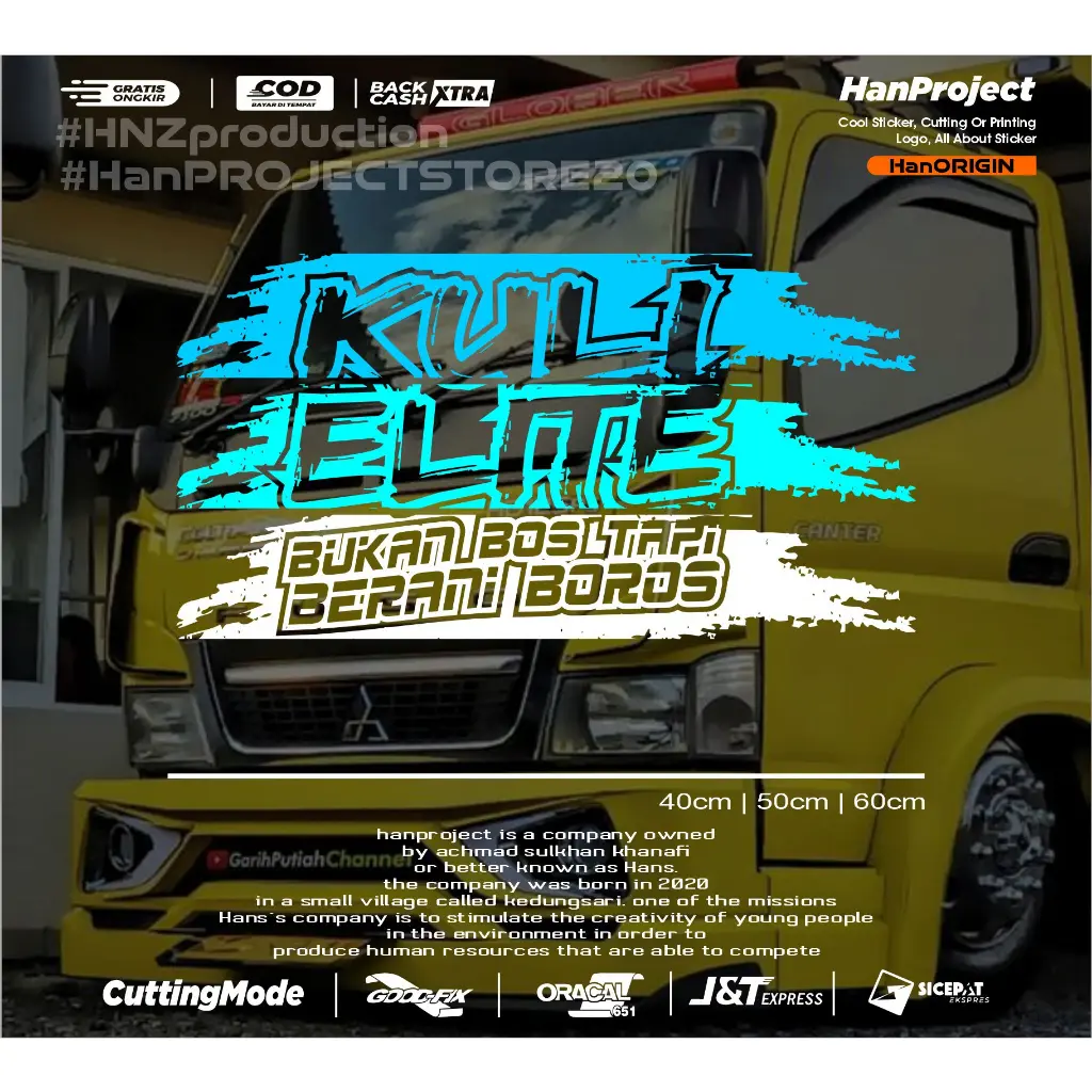 STICKER  KULI ELITE COCOK UNTUK KACA DAN BODY MOBIL STICKER REFLECTIVE ORIGINAL PRODUCT BY HANPROJECTSTORE Car Skotlet