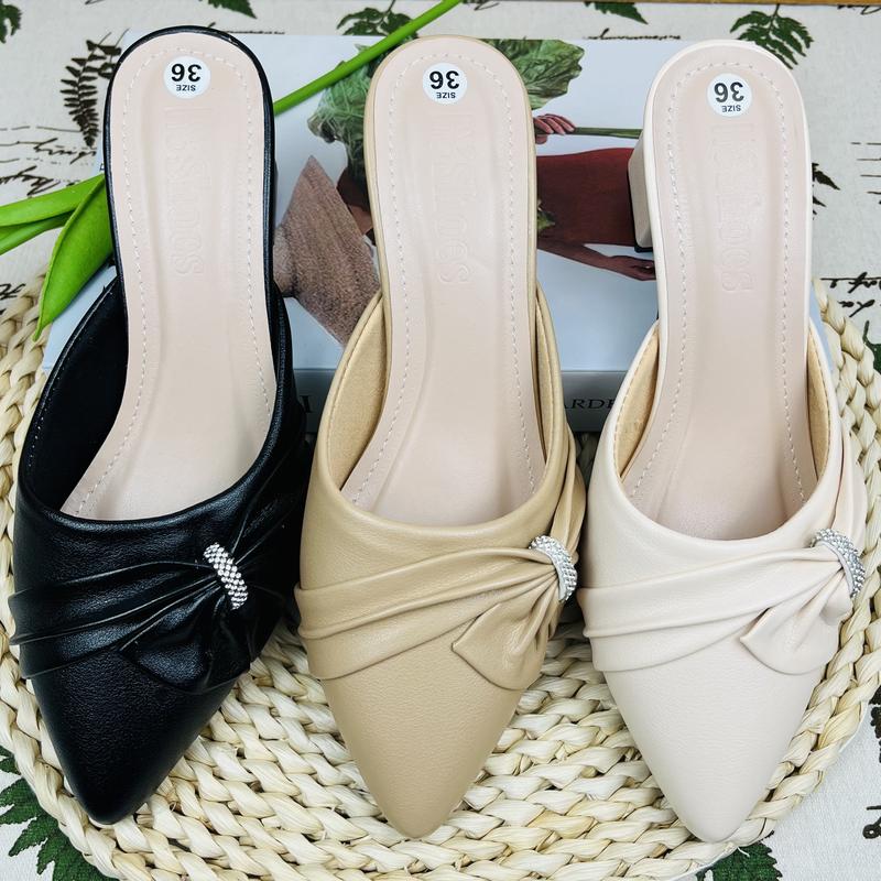 HN-15 Sục 5 phân Nơ Xếp Bướm Xoàn Dép nữ êm chân chuẩn size siêu sang trẻ trung thời trang 4 mùa - Hạnh Nguyên Shoes DéP Jean Len GiàY