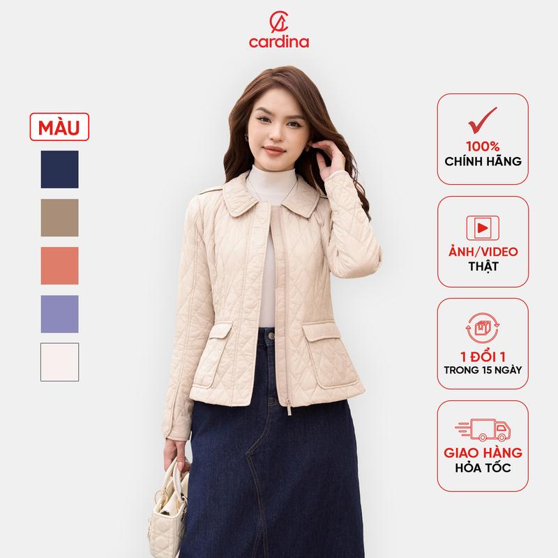  Áo phao nữ CARDINA dáng lửng thiết kế cổ sen có túi bên hông tiện lợi phong cách trẻ trung trendy 2025 4PNF05 