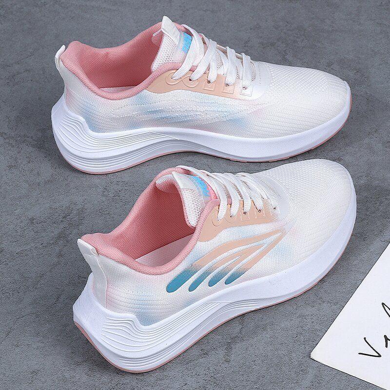 Giày Chạy Bộ Nữ, Nhẹ, Hàng Mới Về, Siêu Nhẹ, Lưới Flyknit Siêu Mềm, Đế Chống Trượt, Chống Mài Mòn, Thích Hợp Sử Dụng Hàng Ngày Và Vận Chuyển Ngoài Trời 3