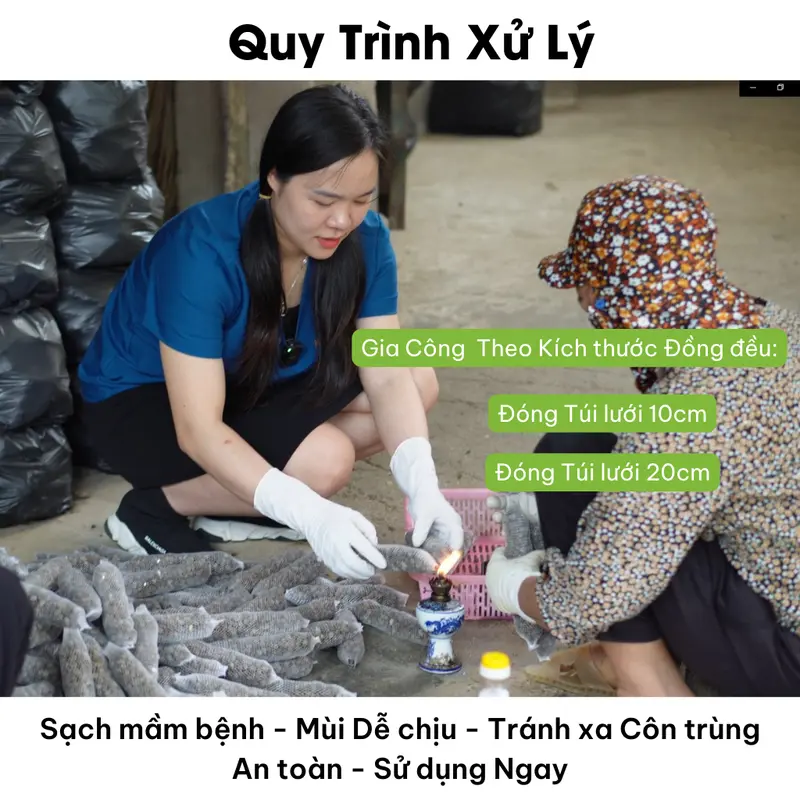 Phân dê trồng Hoa Lan, Túi lưới  20cm Đã xử lý, ComBo 50 Túi lưới 20cm ( tặng 1 kích rễ ) 4