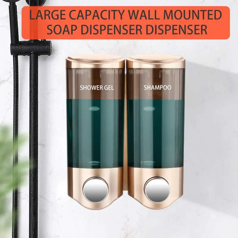 Wall Mounted Soap Dispenser, 2 Counts/set Soap Shampoo Conditioner Shower Gel Dispenser, Bathroom Supplies for Home Hotel Salon