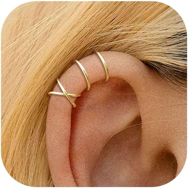 Ear Cuff Earrings for Women Ear Cuffs Non Piercing Trendy Clip on Cartilage Fake Earring Set Stack Jewelry Gifts 1