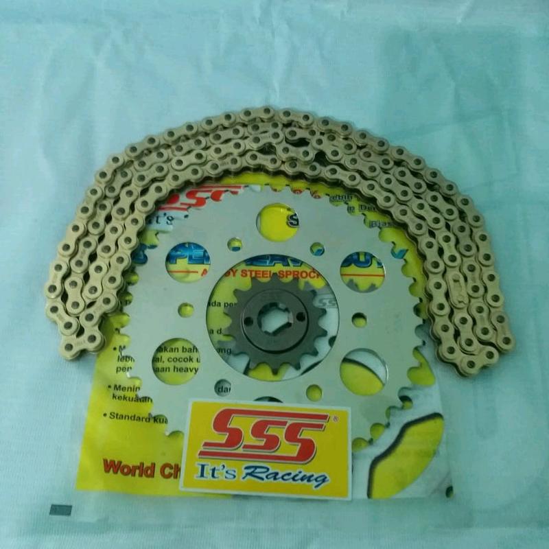 Gir depan belakang 415(Tipis) SSS Vixion old/New,  Mxking, R15V2,  Xabre, Byson dan ( rantai gold bukan SSS ) Gear 0