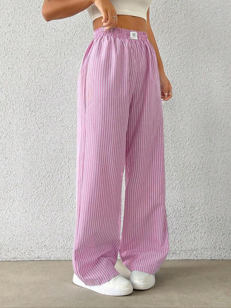 Product Introduction of Women's Striped Print Pants, Casual Comfy Trousers for Daily Wear, Ladies Bottoms for All Seasons 2
