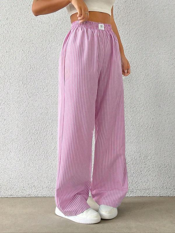 Women's Striped Print Pants, Casual Comfy Trousers for Daily Wear, Ladies Bottoms for All Seasons 1