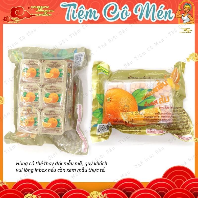 Kẹo vitamin C Thái Lan vị cam dạng viên ngậm vỉ 24 hộp