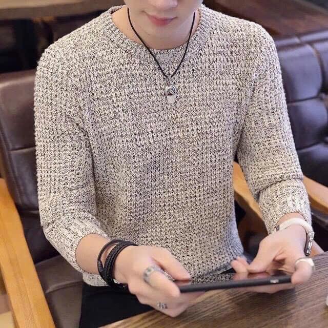 Áo Len Nam Muối Tiêu Dầy Dặn Co Dãn  - AL01