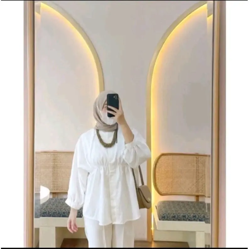 kemejan Ayla oversize linen serut Atasan Wanita Panjang 7