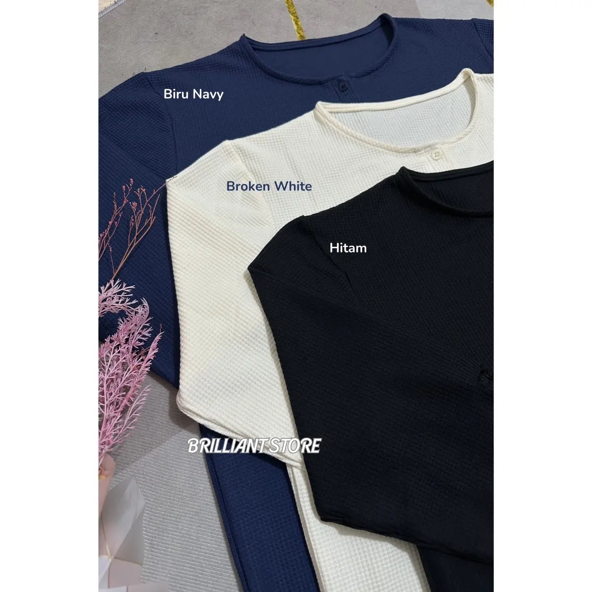 KAOS WAFFLE LENGAN PANJANG | KAOS WAFFLE WANITA
