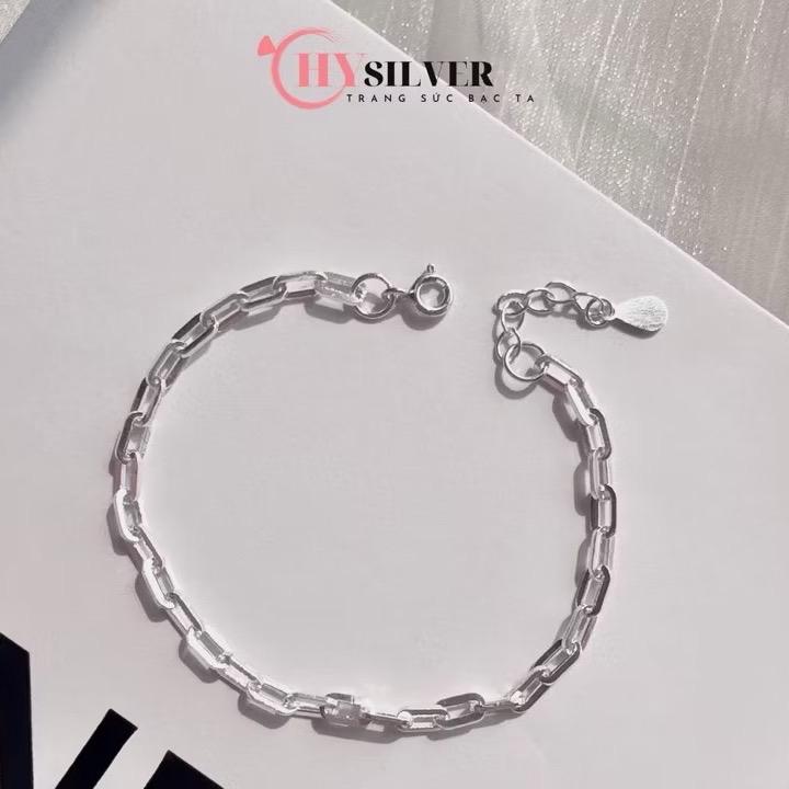 Lắc tay bạc ta CHYSILVER dạng dây xích nhỏ xinh bền đẹp bạc thật