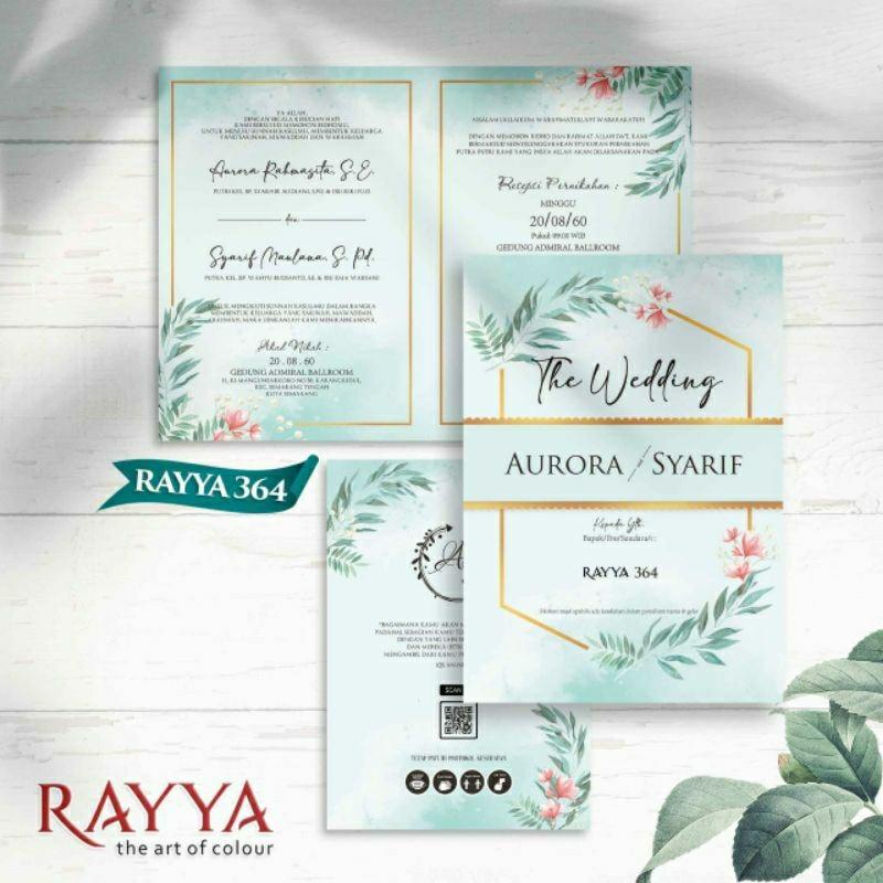 Undangan Pernikahan PROMO Terbatas   RAYYA 364 | Paket Lengk Elegan Modern Paket Lengkap 100 PCS Gratis Label & Plastik - JanjiKita | Default