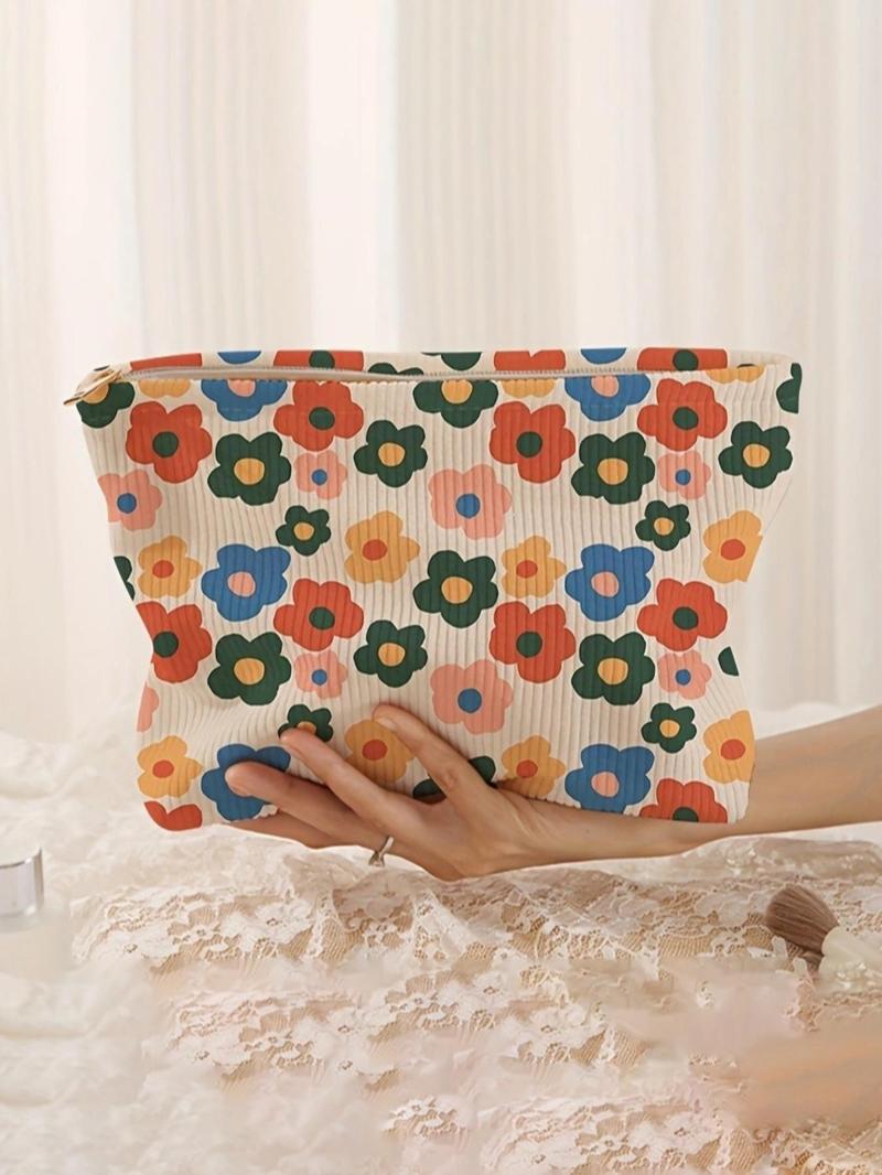 Product Introduction of Floral Pattern Makeup Bag, Casual Fashion Multi-functional Storage Bag, Travel Makeup Bag, Suitable for Women and All Kinds of Occasions 0