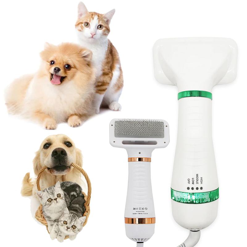 Product Introduction of Sisir Pengering Bulu Hewan Anjing Kucing 2 in 1 Pet Grooming Brush Dryer Dog Cat Multifunction 2in1 Electric Pet Grooming Dryer Pet Hair Dryer sisir hewan Dog Cat comb Praktis 4