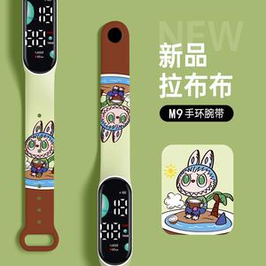 Jam Tangan Elektronik LED, Labubu M9, Reka Bentuk Kartun Comel, Sentuhan, Kalis Air, Buih Mart Watches