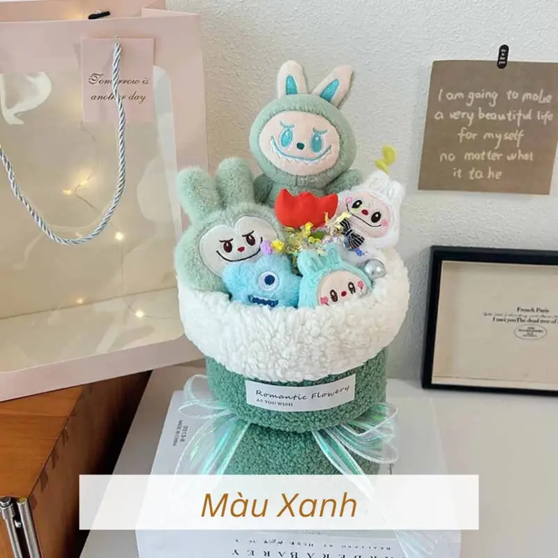 Bó Hoa Gấu Bông Labubu Độc Đáo - Quà Tặng Sinh Nhật, 20/10, Thú Bông Đồ Chơi Toy - Thú Nhồi Bông Led 2