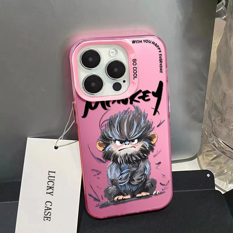 Product Introduction of Ốp Điện Thoại Họa Tiết Khỉ, Thích Hợp Cho iPhone 15Pro Max, 14, 13, 12, IP Cao Cấp 16, 11Promax, 7 / 8 Plus, X, XR, XSMAX, SE2020, IMD ốp cứng, Silicon, Bảo Vệ Chống Sốc 2