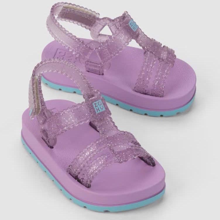 Cơ hội cuối Dép sandal nhựa thơm cao cấp Zaxynina Conectada bảng màu mới cho bé gái 1-6y Glitter lilac lavender