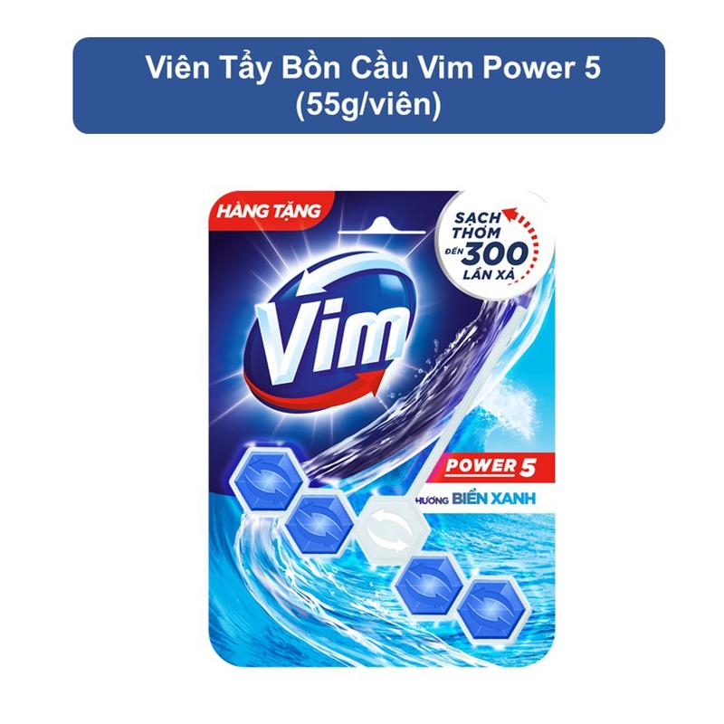 Viên Treo Bồn Cầu Vim Power Hương Biển Xanh/ Lavender 55g Làm Sạch